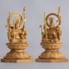 Miniature Buddha Uga Happi Benzaiten 11cm boxwood with gold paint Buddhist wood ornament Uga Happi (wood finish) - Benzaiten, Benzaiten, Ugajin,