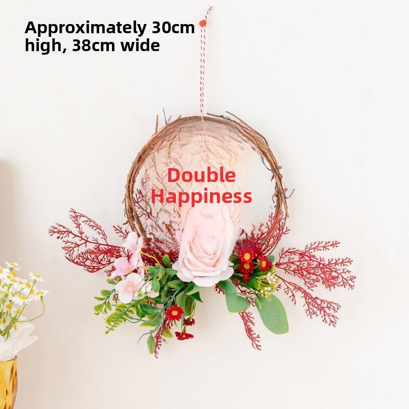 Wedding Decoration 3D Couple Name Artificial Flower Ornament Bedroom Decorative Hanging Accessories Festive Celebration Supplies
