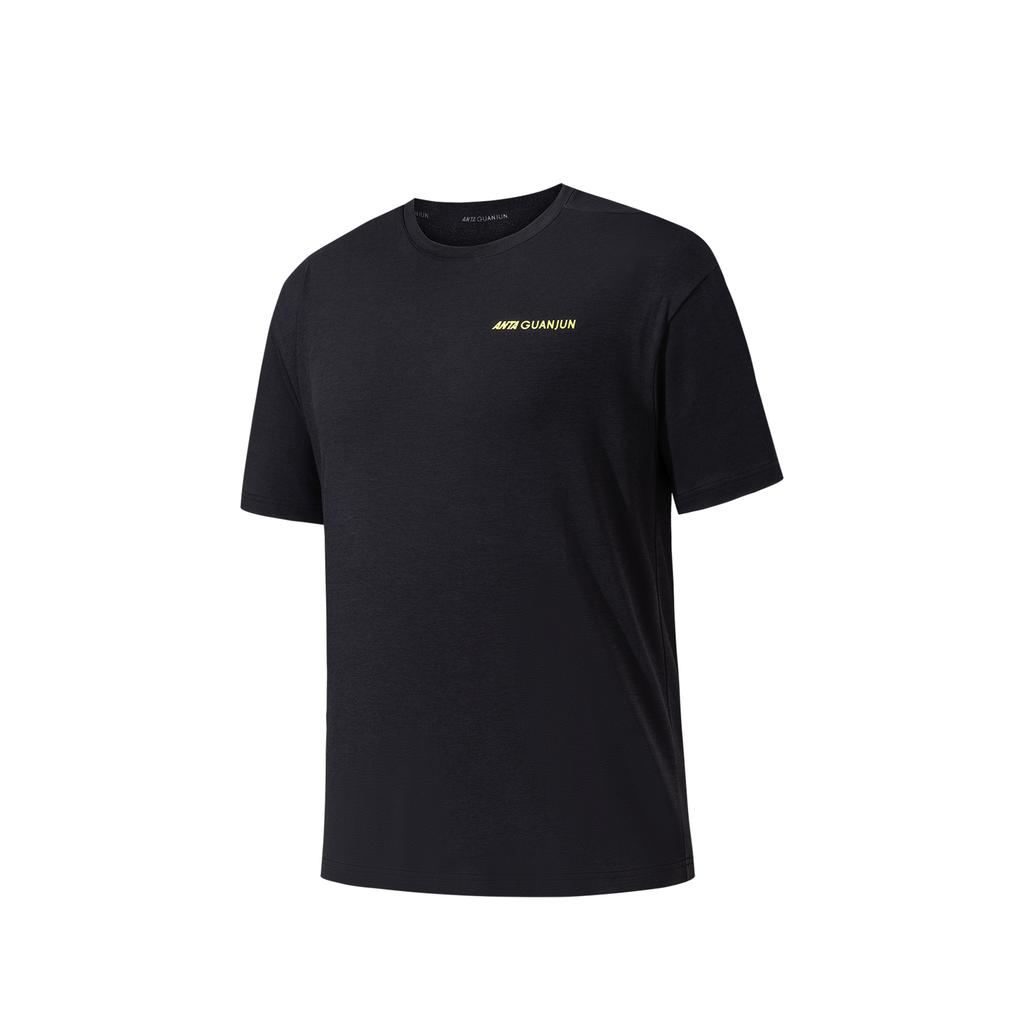 Anta Champion Breathable Short Sleeve Knitted Shirt Men T-shirts Basic-Black 152620152-2