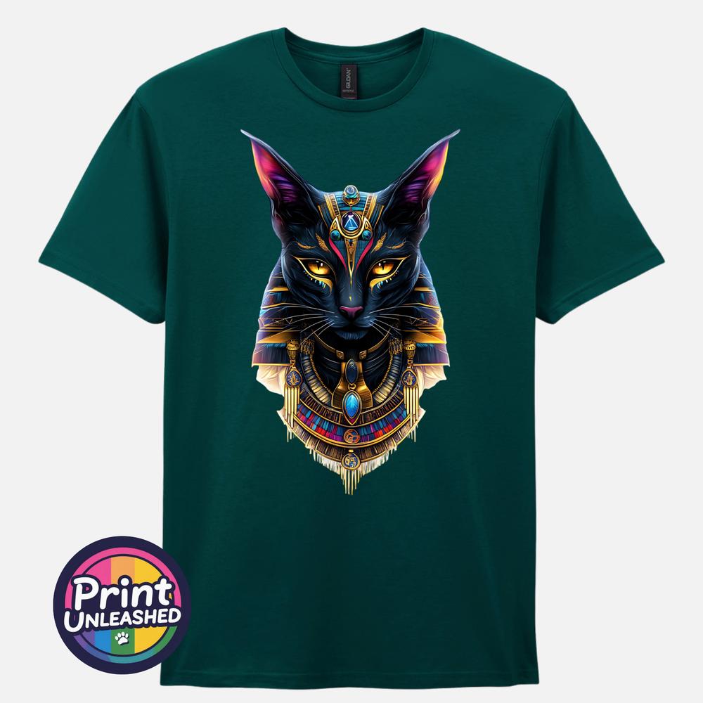 Bastet Cat Goddess T Shirt Egyptian Mythology Graphic Tee Fantasy Art Gift S2XL