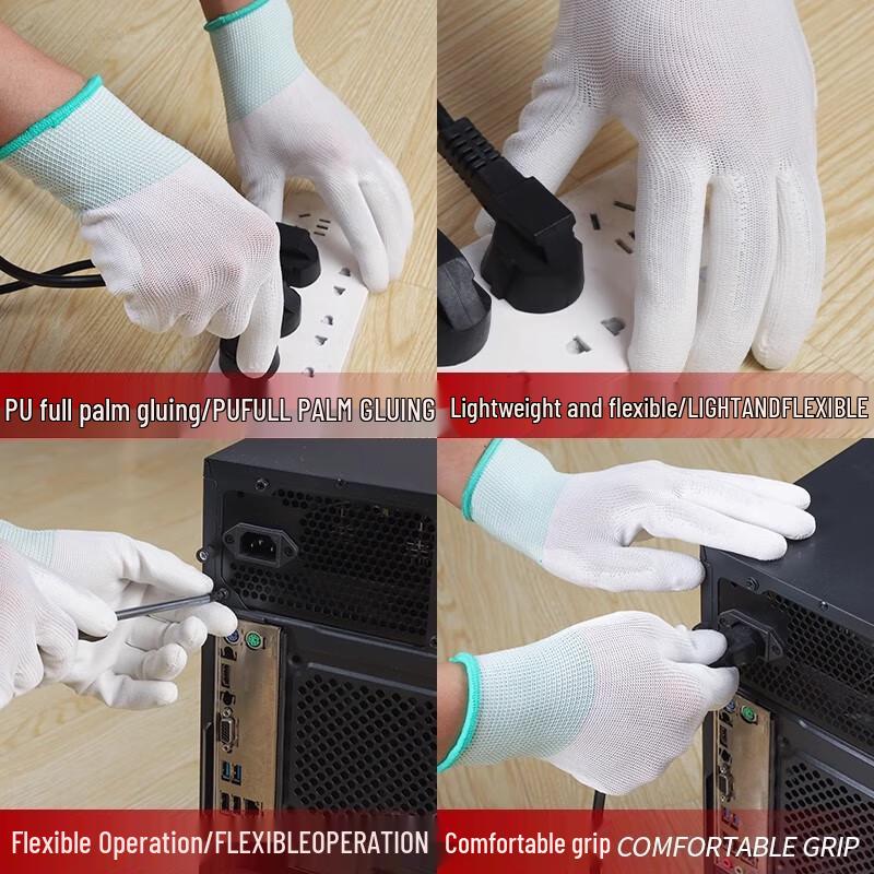 Suling Nylon Work Gloves with Coated Fingertips (36 Pairs)