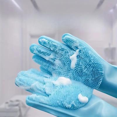 Guantes de limpieza para mascotas, guante de champú para baño de perros y gatos, limpiador mágico para lavavajillas, esponja, guante para quitar el pelo de silicona