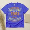 65th Birthday Tshirt Born In 1961 65 Years Old Gifts All Original Parts Vintage