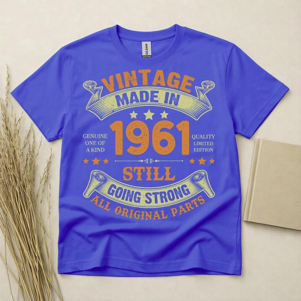 65th Birthday Tshirt Born In 1961 65 Years Old Gifts All Original Parts Vintage