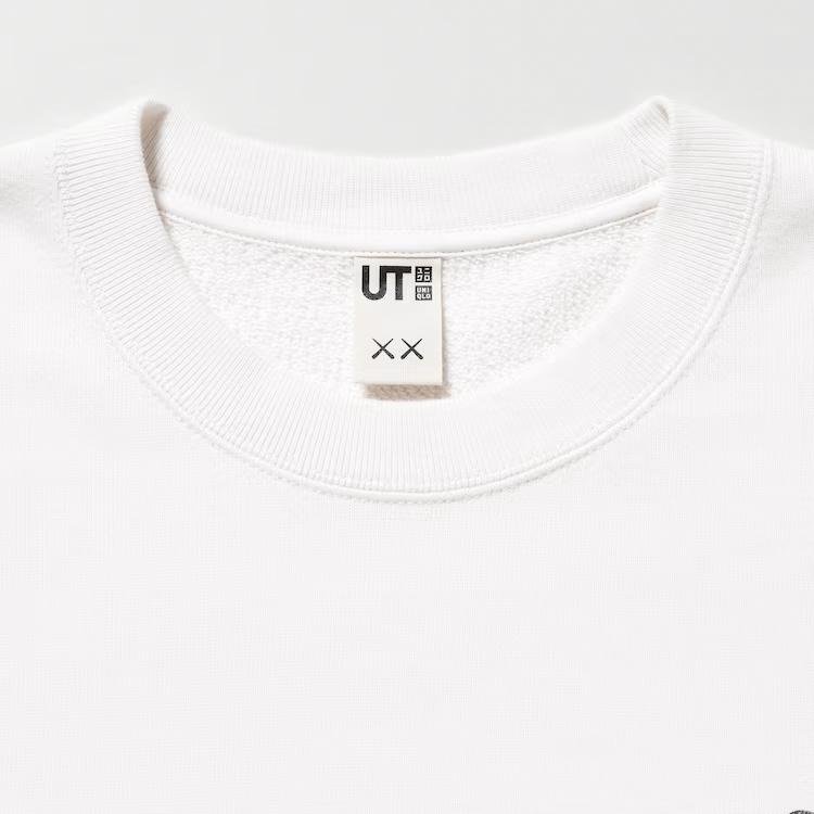 Uniqlo X Kaws Collaboration SS23 Solid Color Floating Doll Print Crew Neck Pullover Long Sleeve Knit Sweater Unisex sweater White 467395-01