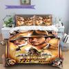 Indiana Jones Pattern Bedding Quilt Set Quilt Cover Pillowcase Home Decoration Gift (1 * Duvet Cover + 2 * Pillowcase, Without Core)