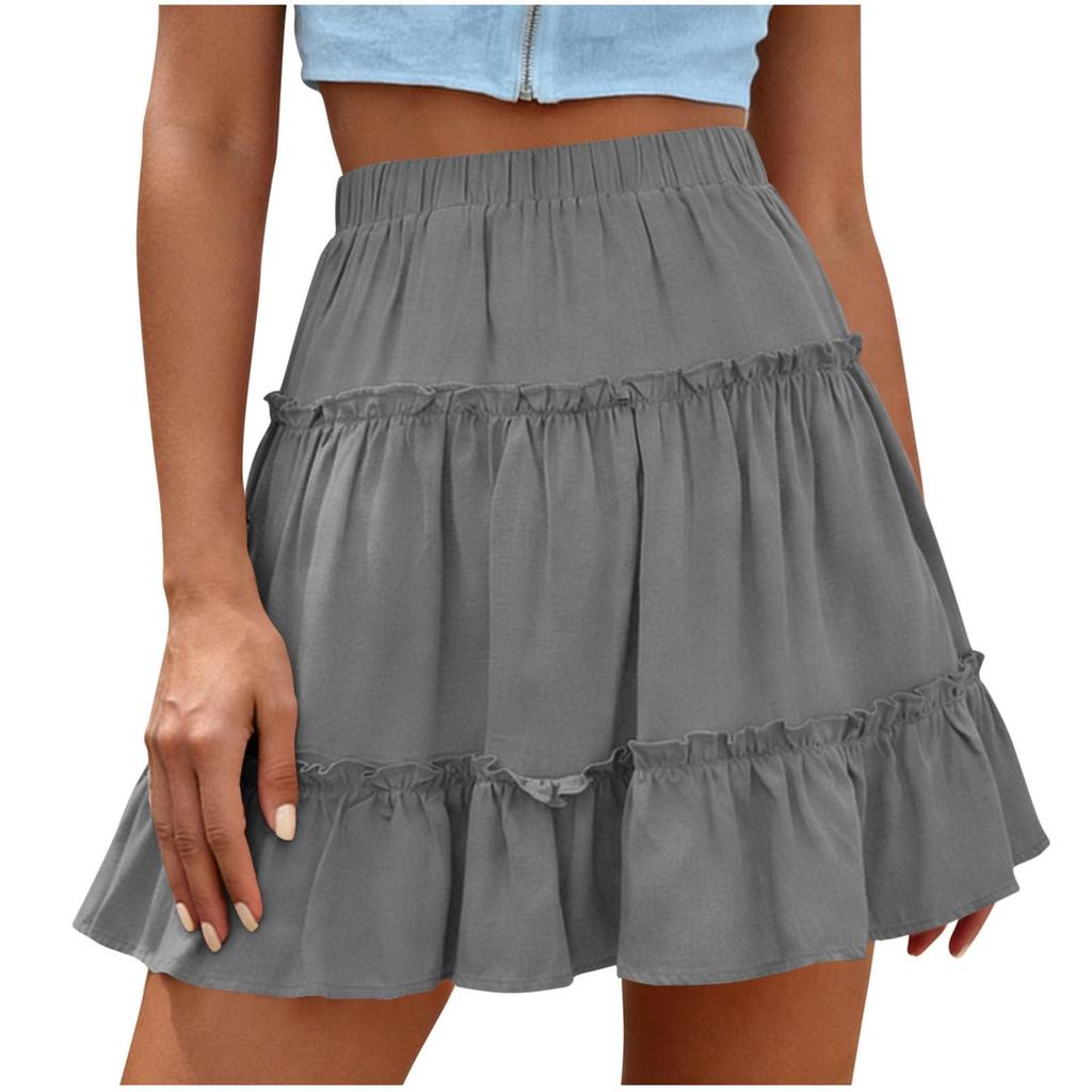 Women's Summer High-Waisted Slimming And Tummy-Concealing Sweet Ruffled Skirt
