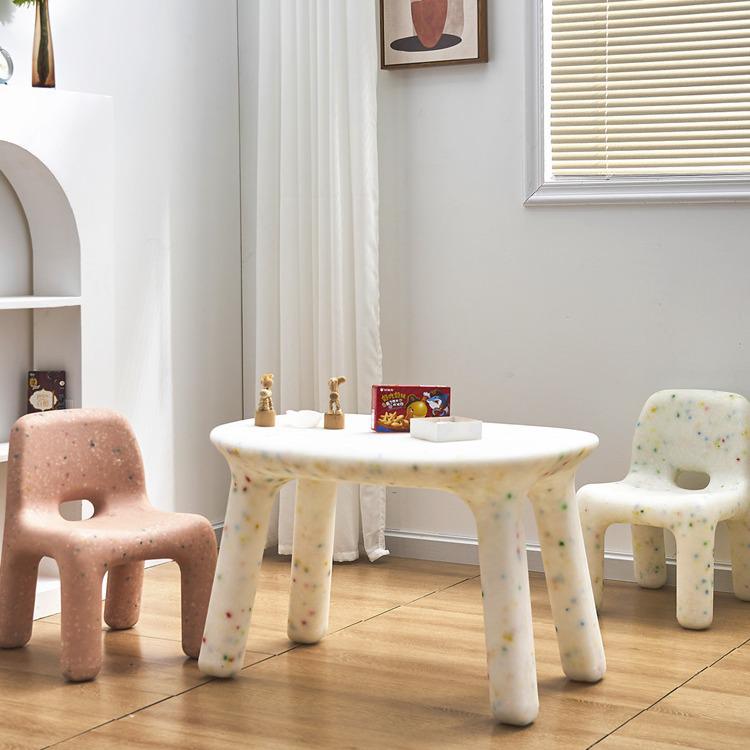 Charming Nordic Children's Chair with Backrest - Kids' Early Education Stool