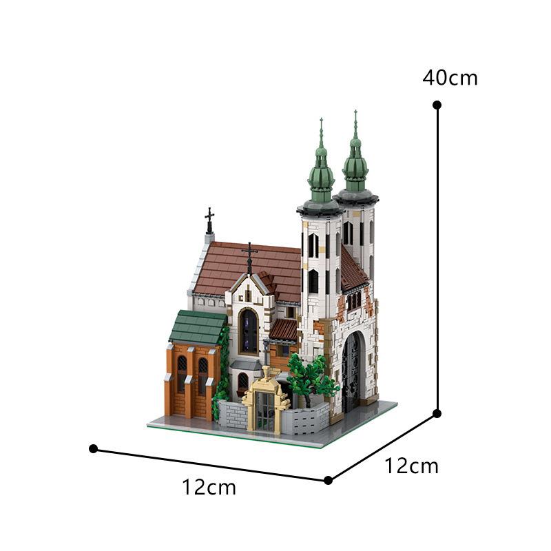 124447 Architectural Assembly of Church Building Blocks Set