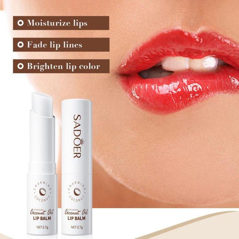 Coconut Lip Balm Natural Moisturizing Treatment for Dry Lips with Vitamin E Hydrating Nourishing Lip Care 2.7g