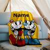 Personalized Custom Name Blanket - Cuphead Print Design,Blanket for Sofa,Bed,Travel,Camping - Soft and Warm, Great Gift