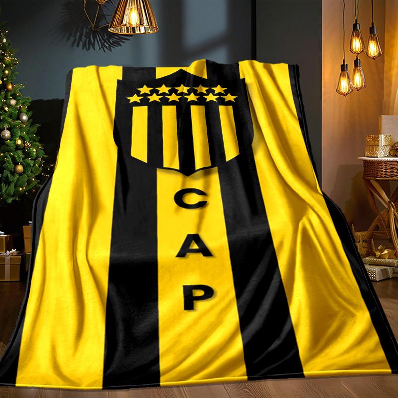 Pe?arol Football Club Emblem Blanket Outdoor Flannel Blanket for Camping, Hiking, Garden Parties, Picnic Essentials,gift for family and friends