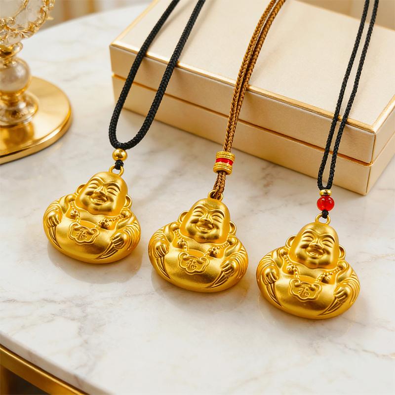 1pc 2026 Maitreya Pendant Statue Necklace Fashionable Women's Wealth Jewelry Gifts