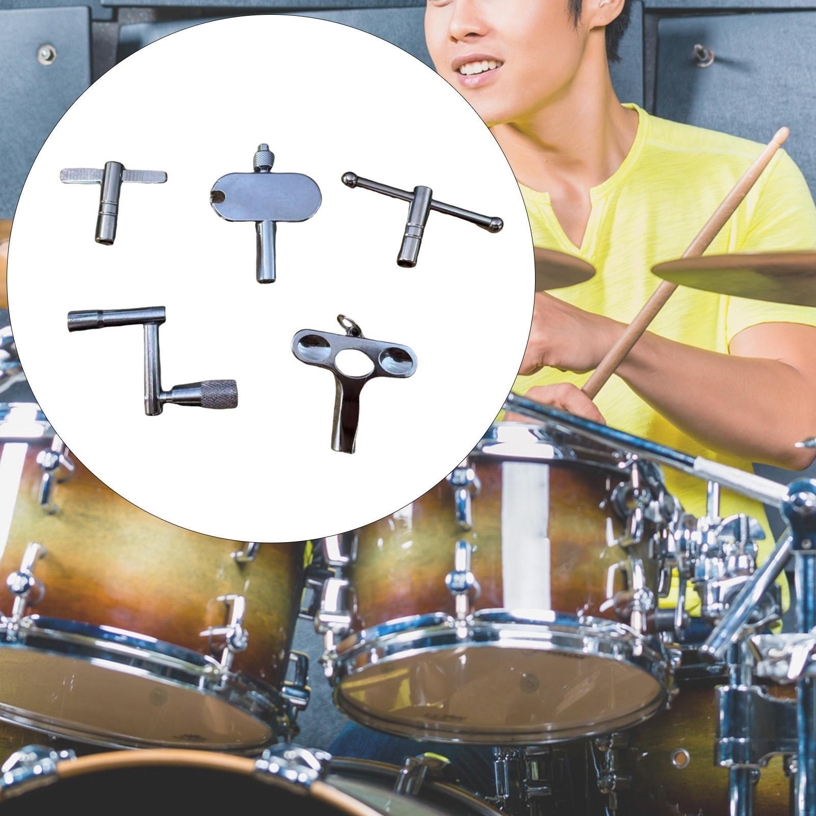 

5 Pieces Drum Key Non Slip Grip Quick Tuning Zinc Alloy Tuner Percussion Hardware Tool for