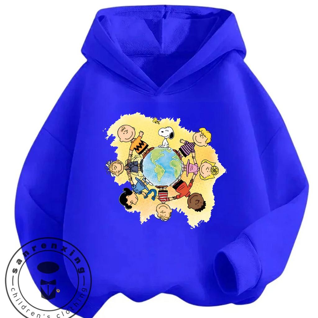 New Autumn Kawaii Hooded Sweatshirt Cute Cartoon Casual Street Style Kids Hoodie Snoopy Boys Girls