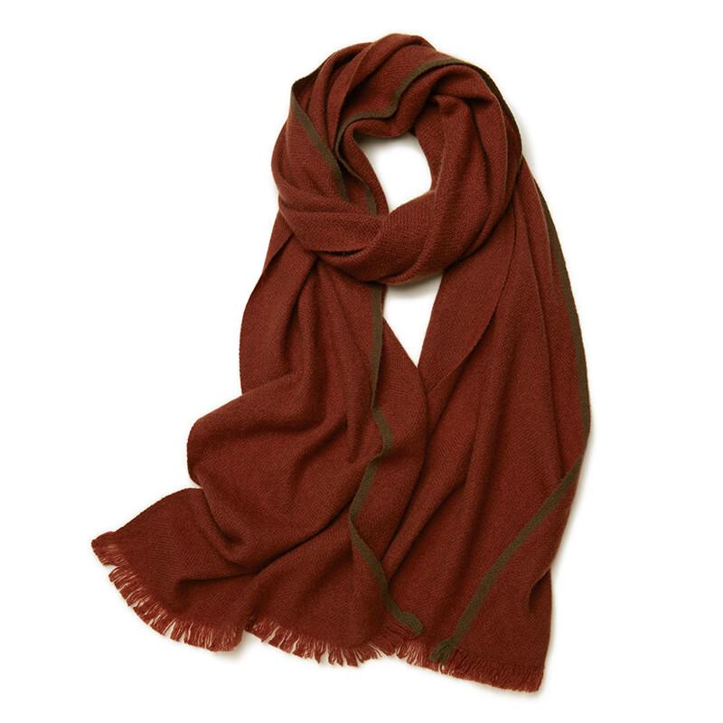 G·TENNA NXC340 Unisex Solid Trim Cashmere Scarf