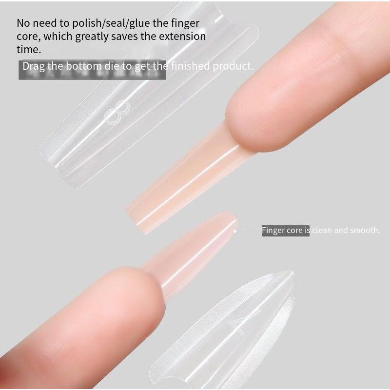 Long Ladder Oval Quick Extension Sandwich Nail Form Paper-Free Crystal Gel Builder Mold Professional Manicure Shaping