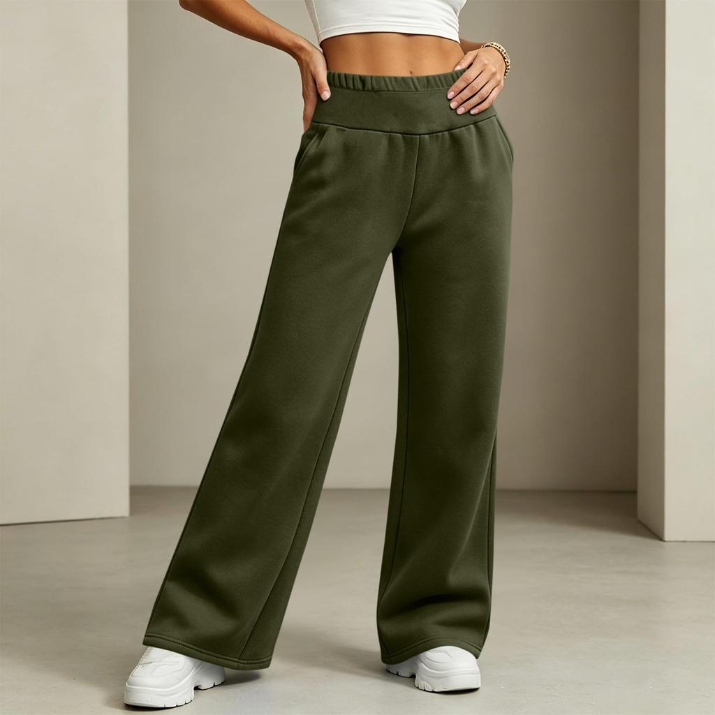 Pantaloni della tuta da donna casual colorati, vestibilità ampia, gamba larga, con elastico in vita