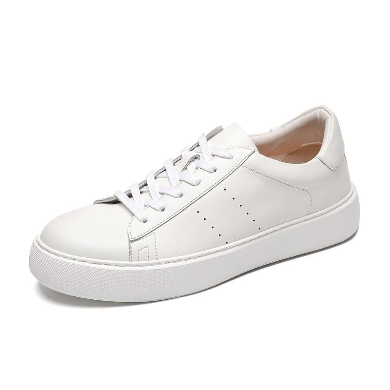 Men s shoes thick sole heightening lightweight white shoes tide summer breathable simplicity casual board shoes men s leather shoes 38 белый