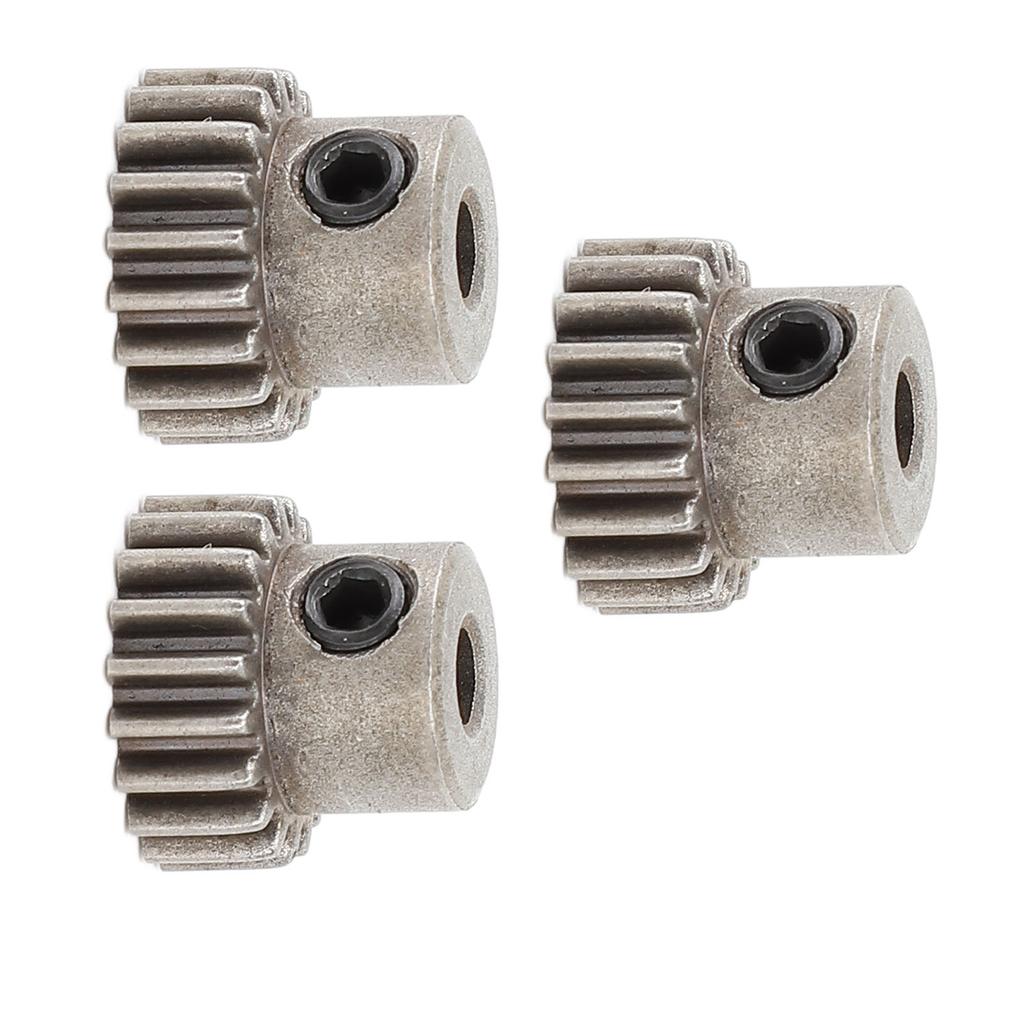 3PCS RC Car Motor Gear M0.6 3.175mm Bore Steel Powder Alloy Pinion Motor Gear Replacement 21T
