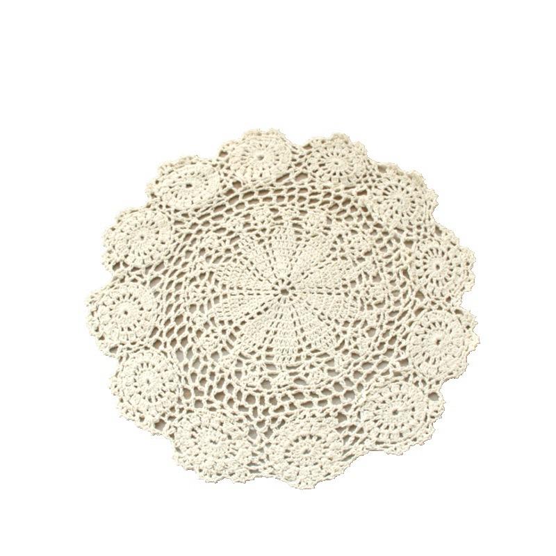 New Round Hand Crocheted Doily Vintage Cotton Crochet Table Place Mat Wedding Napkins Cloth Lace Placemats Decorative