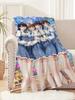 Warm Soft Plush Game Yui Seifuku Fanart KKanojo Blanket for Sofa Living Room Office Bedroom Travel Gift Konomi Flannel