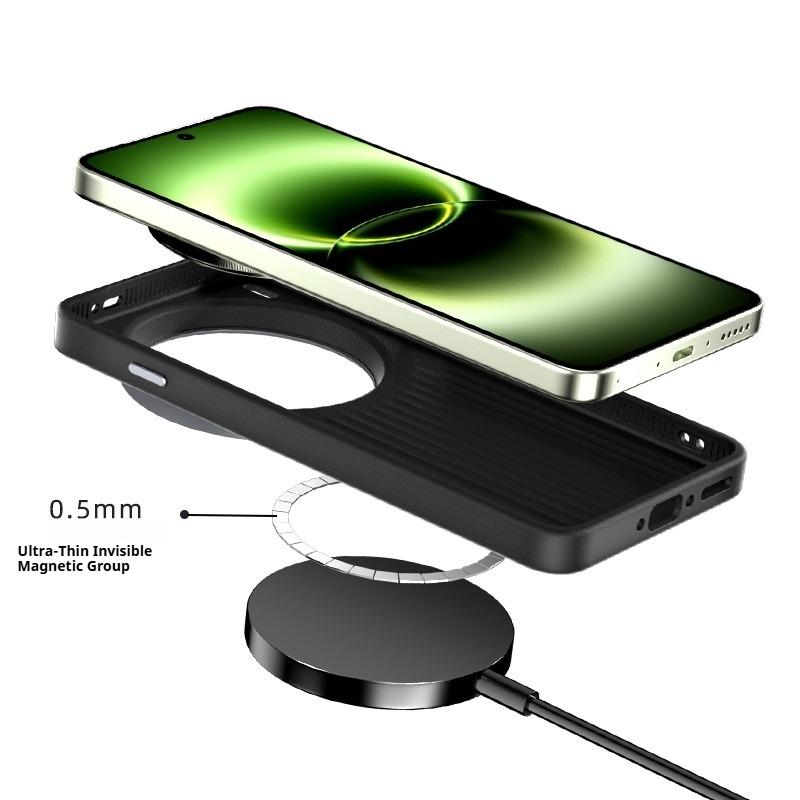 Carbon Fiber Pattern Phone Case for Vivo X300 Ultra X300s X200 Pro Mini X200S Hardware Len Frame Invisible Magnetic TPU+PC Cover