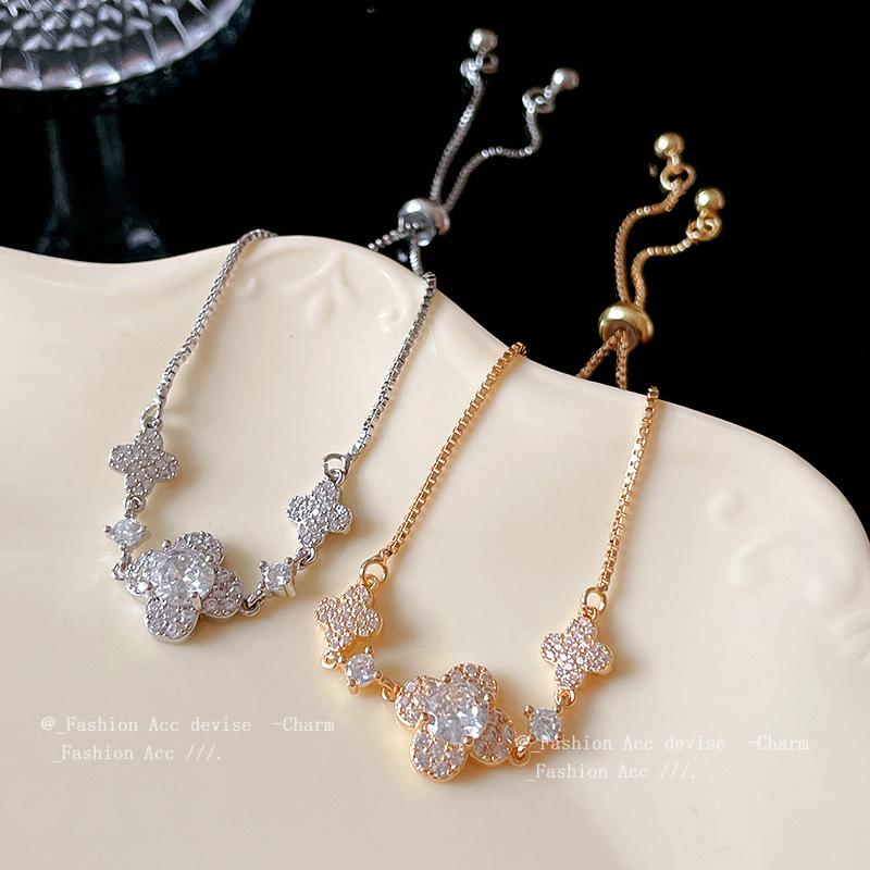 

Korean Style Zircon Flower Adjustable Bracelet - Sweet, High-End Fashion Jewelry