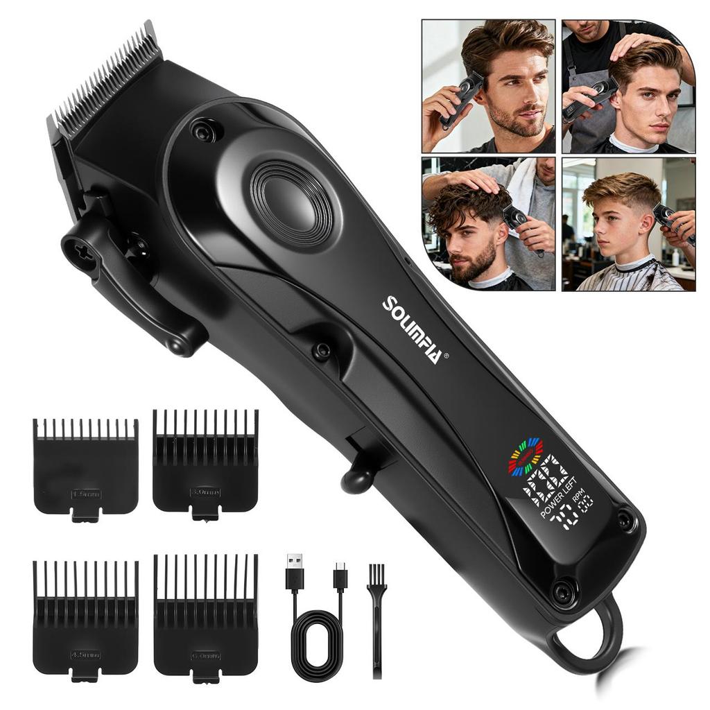 Solimpia Elektrischer Haarschneider Salon Professionell Intelligente Klinge Mikro-Einstellung Pompadour Carving Trimmer