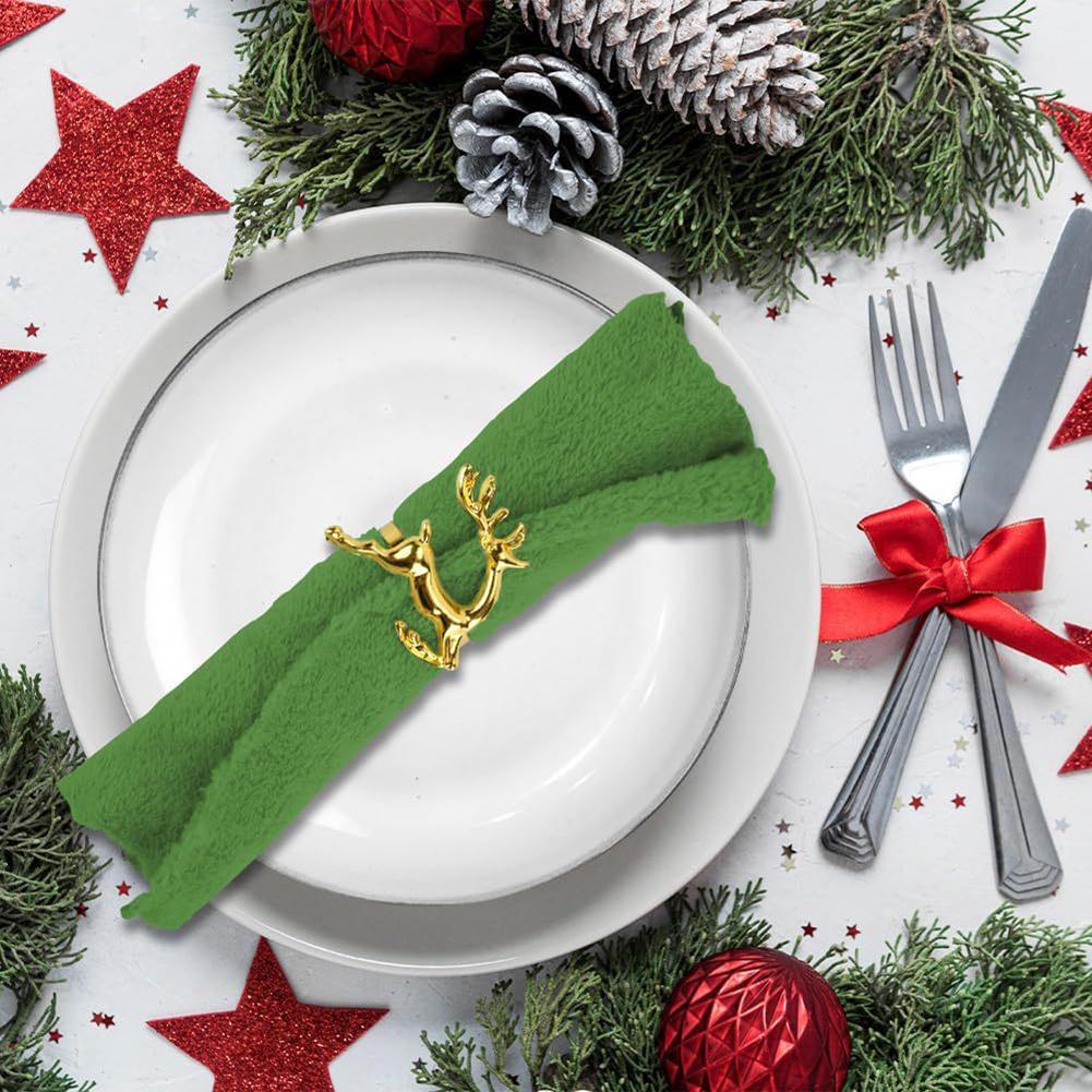 Festive Dining Experience Christmas Napkin Rings 12 Pcs Set Christmas Tree Design Elegant Table Decoration Luxurious Gold Finish