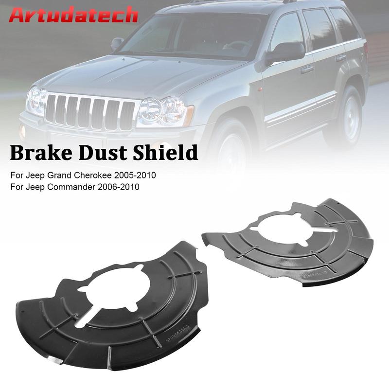 Artudatech Right+Left Front Brake Dust Shield Fit For Jeep Grand Cherokee Commander 2005-2010
