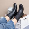 Women'S High-End Denim Ankle Boots-Low Heel, Soft Leather, Fleece-Lined, Reversible, Retro&Stylish, Flat Heel, Versatile Design