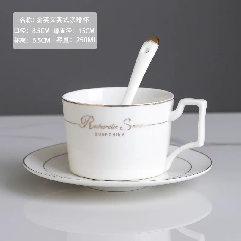 Ceramic coffee cup set handpainted goldpainted English cup saucer hotel coffee milk tea cup