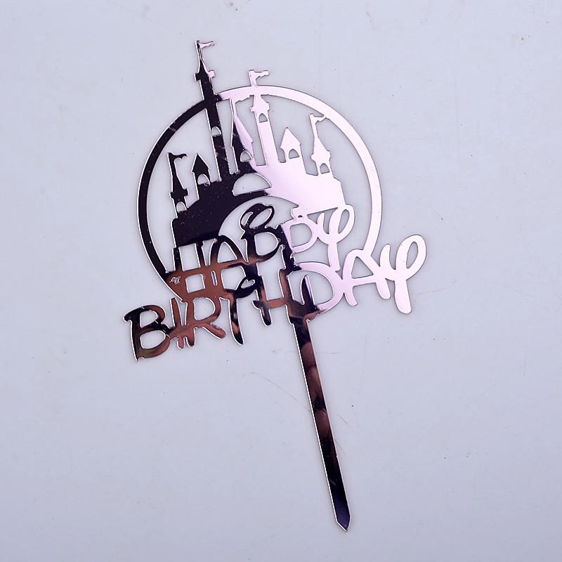 Gold & Black Mirrored Acrylic Cake Topper