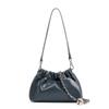 Gold Chain Black Leather Cloud Shoulder Bag - Crossbody & Underarm Style
