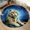 Watercolor Circular Carpet Tiger Print Carpet Living Room Dressing Room Sofa Border Sliding Mat Home Decoration