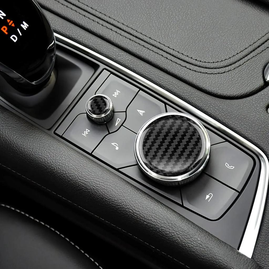 Carbon Fiber Multimedia Button Panel Cover Sticker Interior Trim for Cadillac CT5 CT6 XT4 XT5 XT6 Accessories