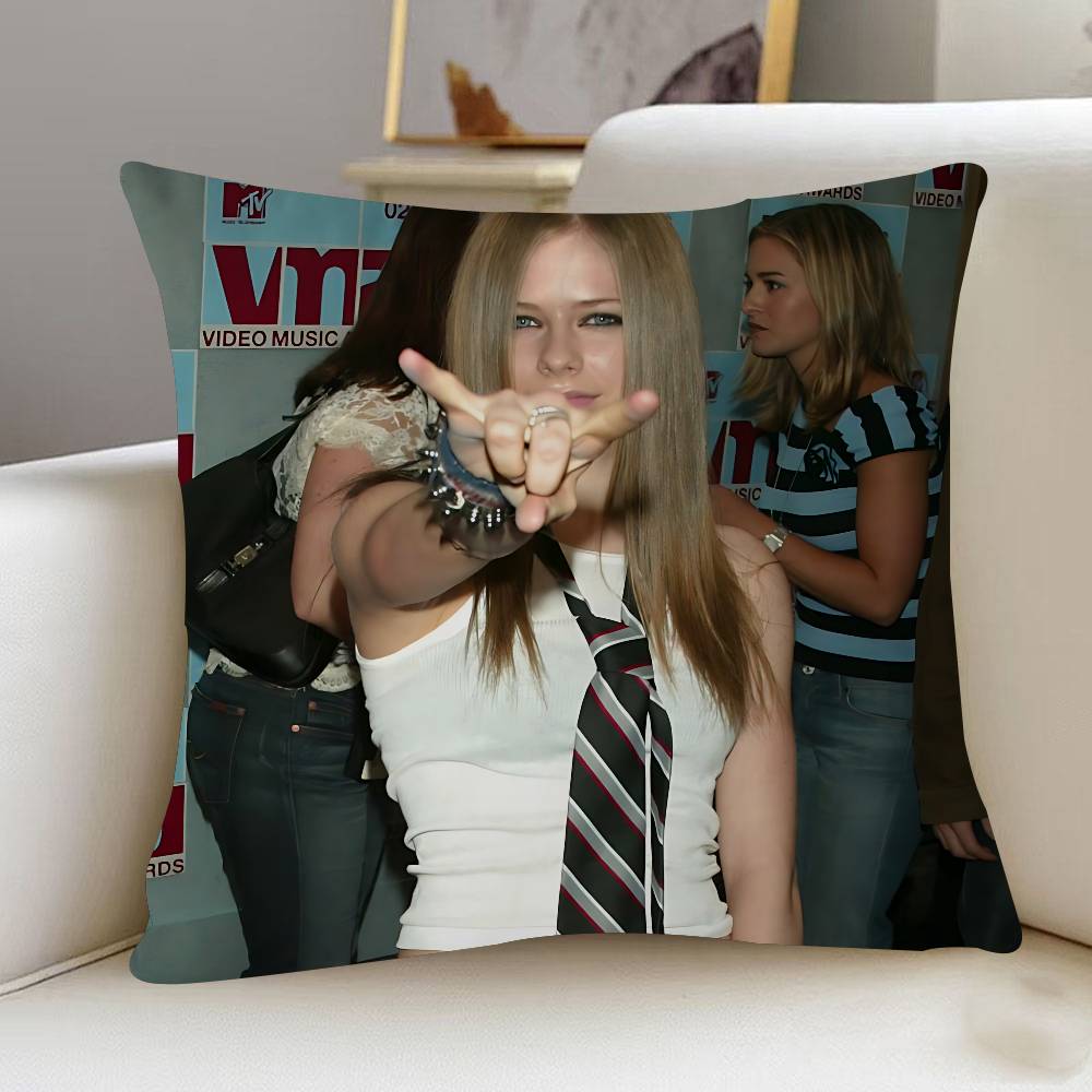 

A-Avril Lavigne Maple Design Cushion Cover Happy Autumn Harvest Decor Holiday Decorati Pillow Cover 12x12Inch