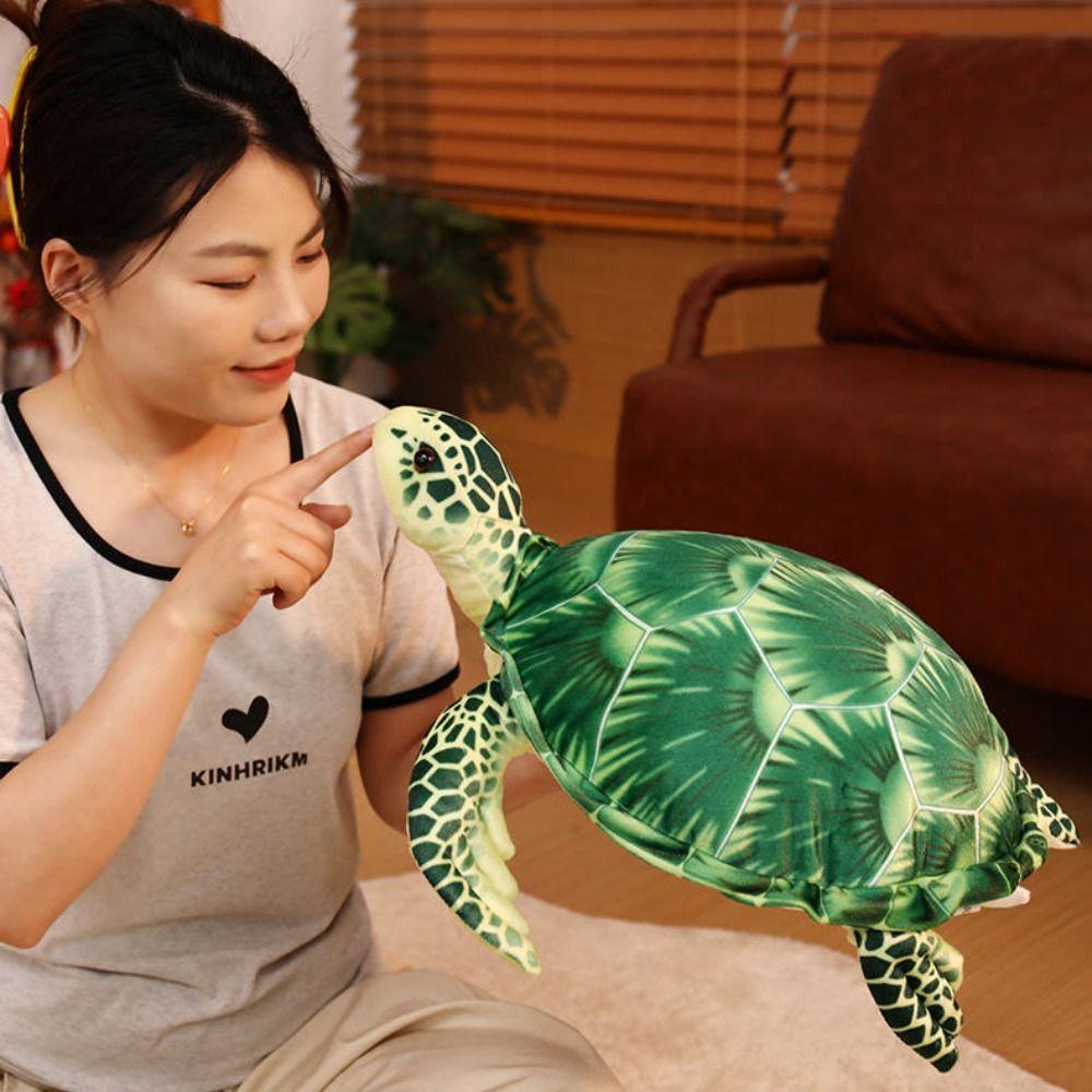 Soft Material Sea Turtle Plush Toy Lying Down Posture Prone Cartoon Animals Desktop Decor