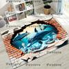 27 Style 3D Illusion Sea Underwater World Dolphin Rug for Bedroom Living Room Sofa Home Doormat Decor, Kids Non-slip Floor Mat