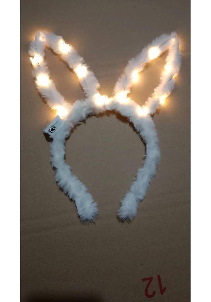 StellaLou Luminous Plush Rabbit Ear Headband & Hair Clip