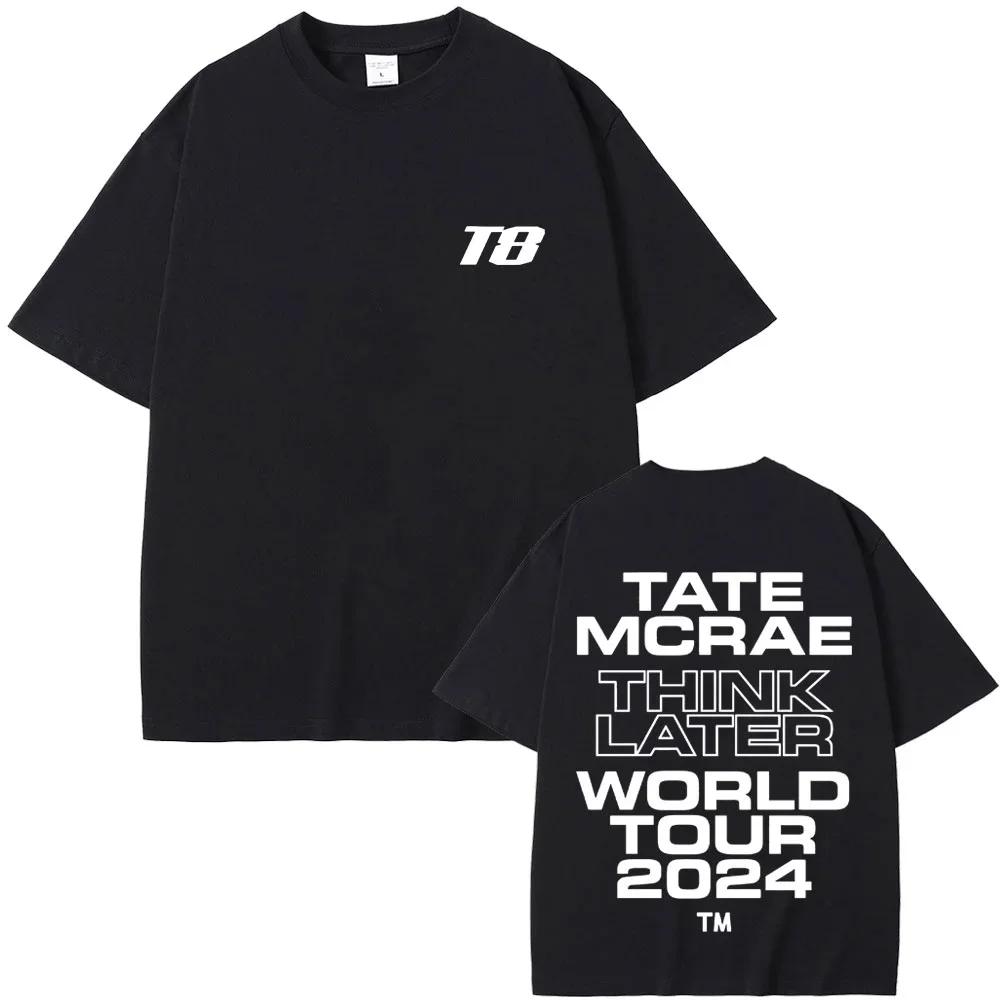 2026 Singer Tate Mcrae T8 Magliette Musicali Unisex Donna Vintage T-shirt Estiva Cotone Manica Corta Top per Fan Regalo
