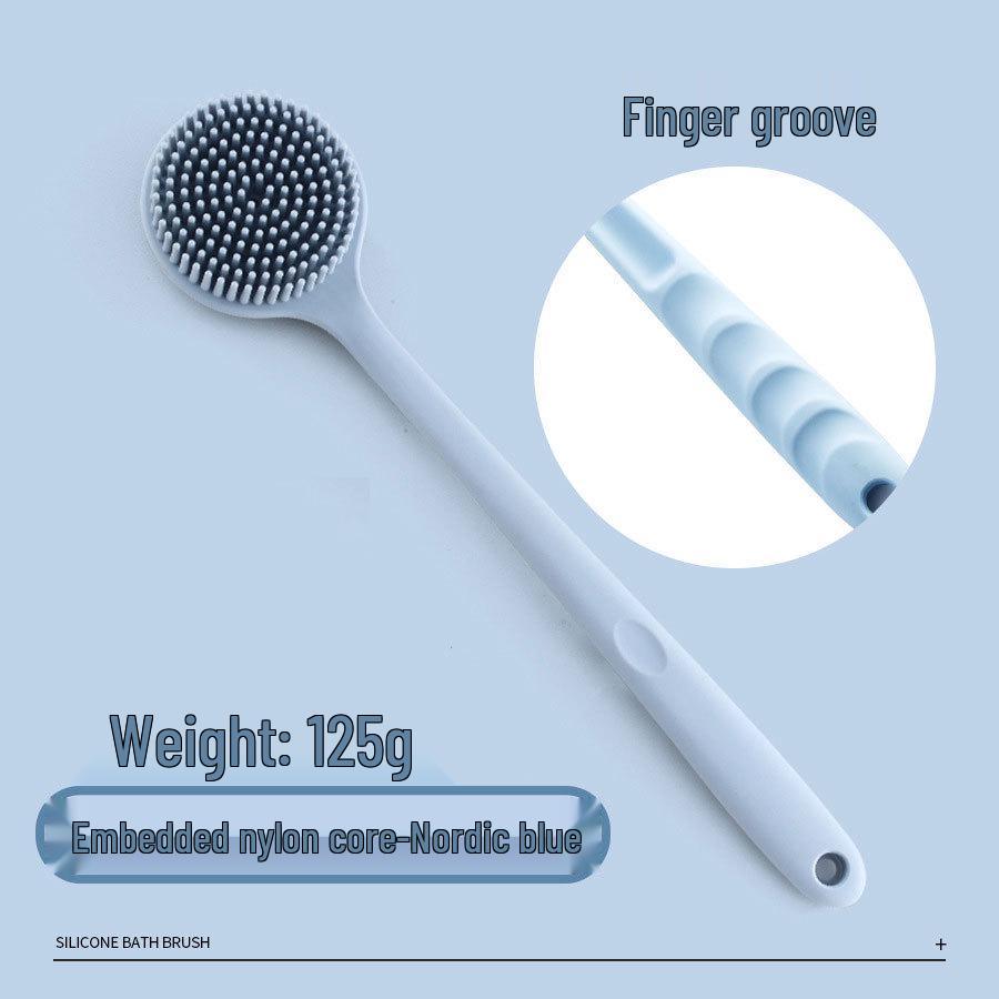 Silicone Long-Handle Exfoliating Shower Brush & Back Scrubber