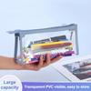 Penar Simplu Transparent Capacitate Mare Impermeabil Sac pentru Pixuri Geantă Cosmetică Papetărie Școlară pentru Studiu Rechizite de Birou