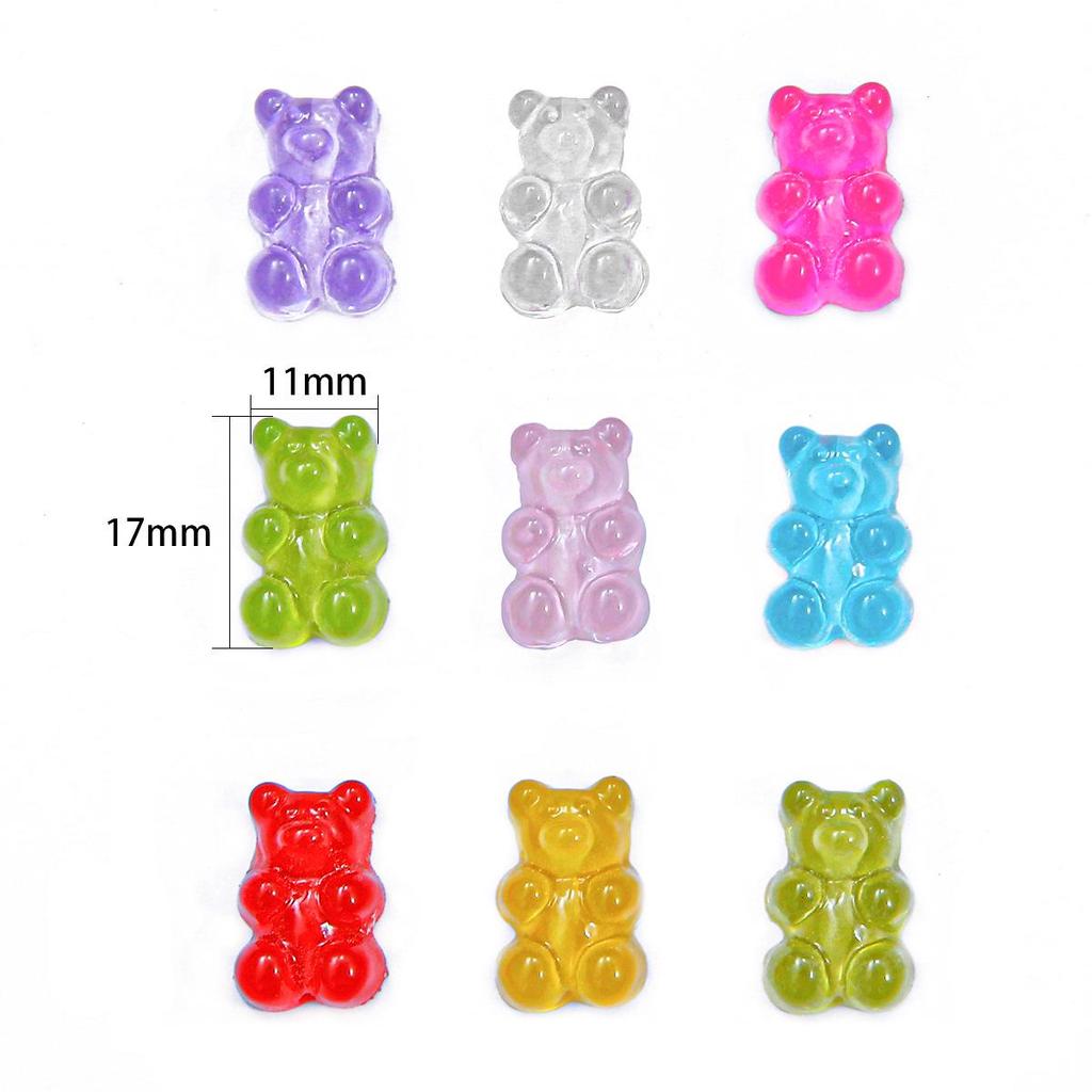Candy Color Resin Bear DIY Jewelry Accessories: Bracelet, Earring, Keychain Pendants