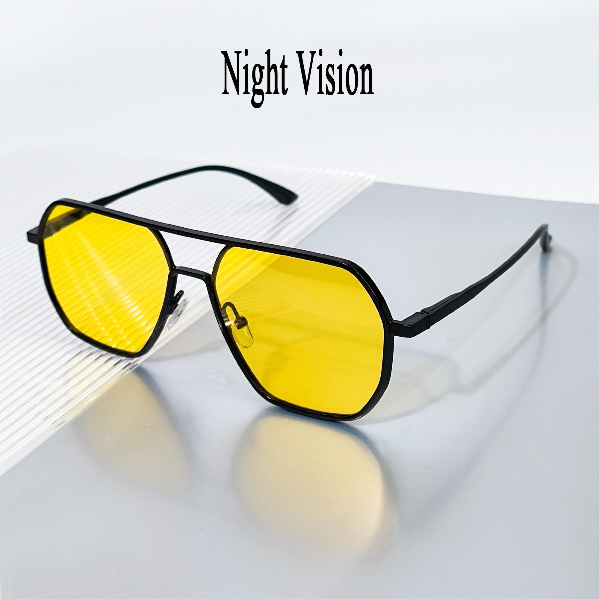 

Sunglasses for Women Men Aviator Metal Mirror night vison driving glasses Square Sun Glasses