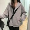 Women's Spring 2025 Korean Style Loose Cardigan Hoodie - Versatile Long Sleeve Zip-Up Thin Jacket