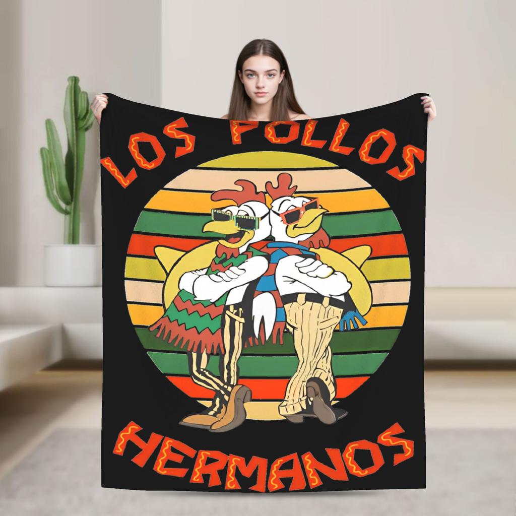 Los Pollos Hermanos Knitted Blanket Breaking Bad Wool Throw Blankets Summer Air Conditioning Personalised Lightweight Bedsprea