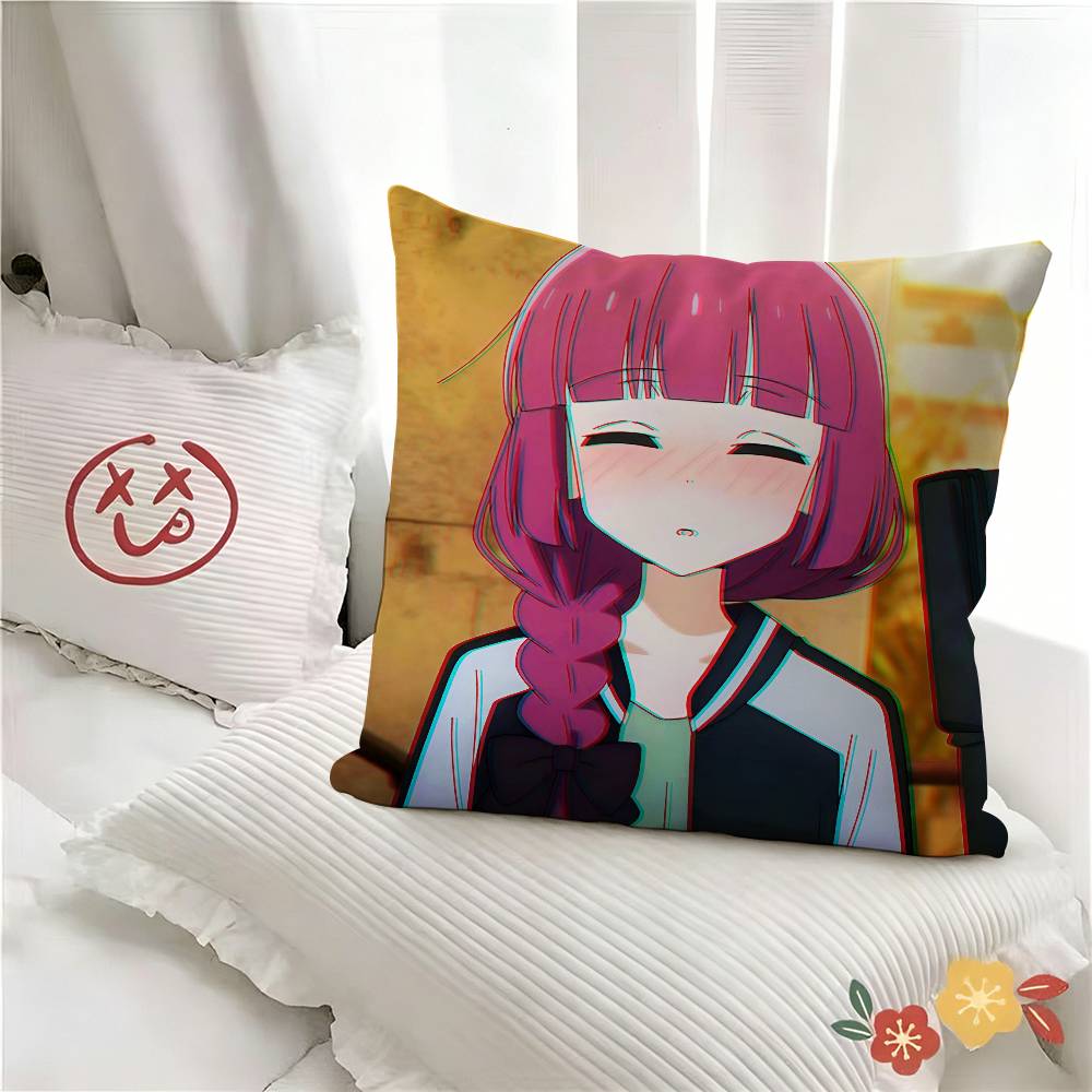 pc Popular Anime Bocchi The Rock Pillow Case Fashion Square Pillowcase Bedroom Sofa Room Ins Decoration Leisure