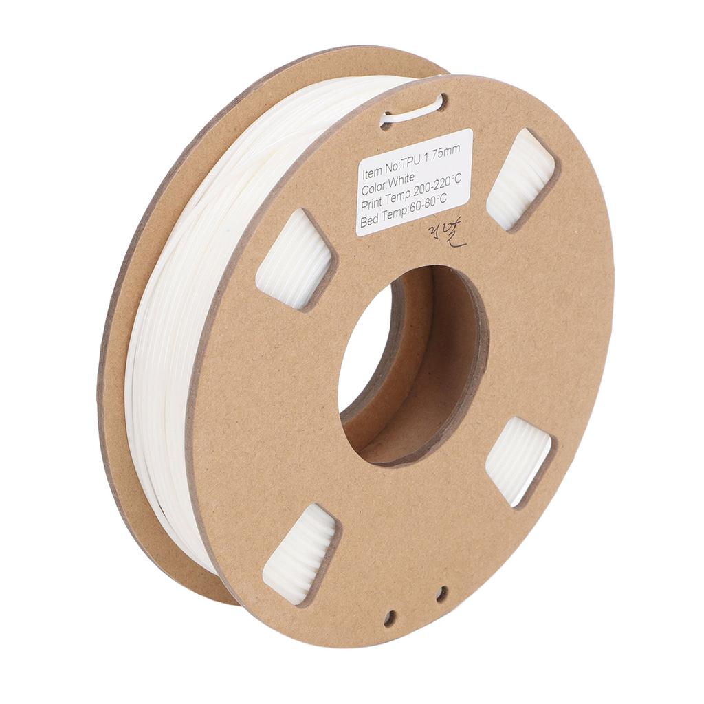 3D Printer Filament 1.75mm Flexible TPU Filament Bundle High Accuracy 95A Soft 3D Printer Consumable White